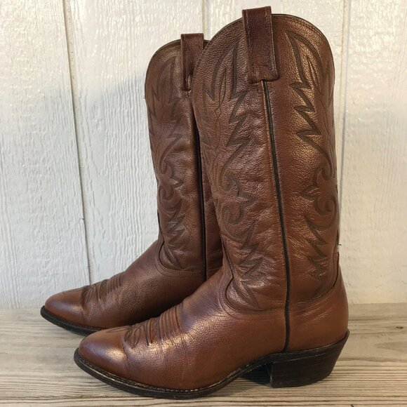 Dan Post Milwaukee Mens Pecan Brown Leather Western Dress Boots 9.5 EW 111R - Picture 2 of 13